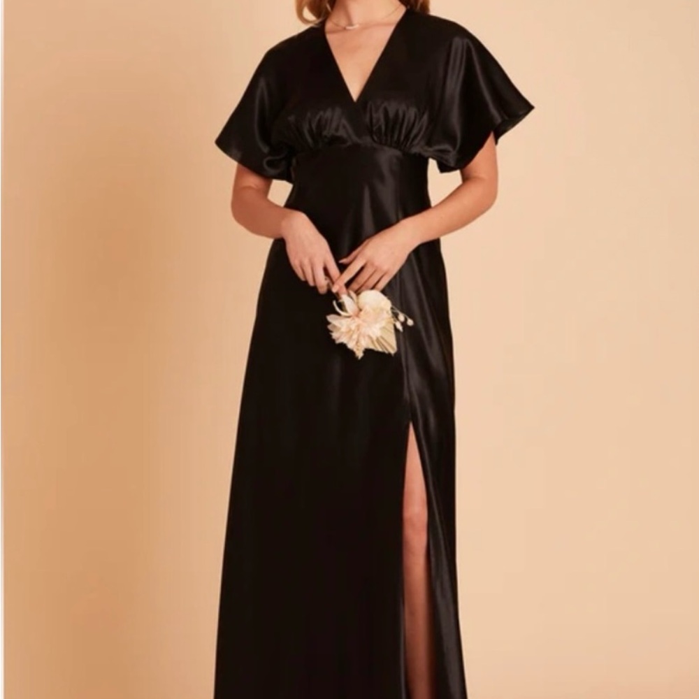 Birdy Grey Black Satin Maxi Dress